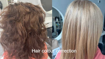  Color correction with an ash gold toner