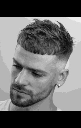 Barbers french crop haircut